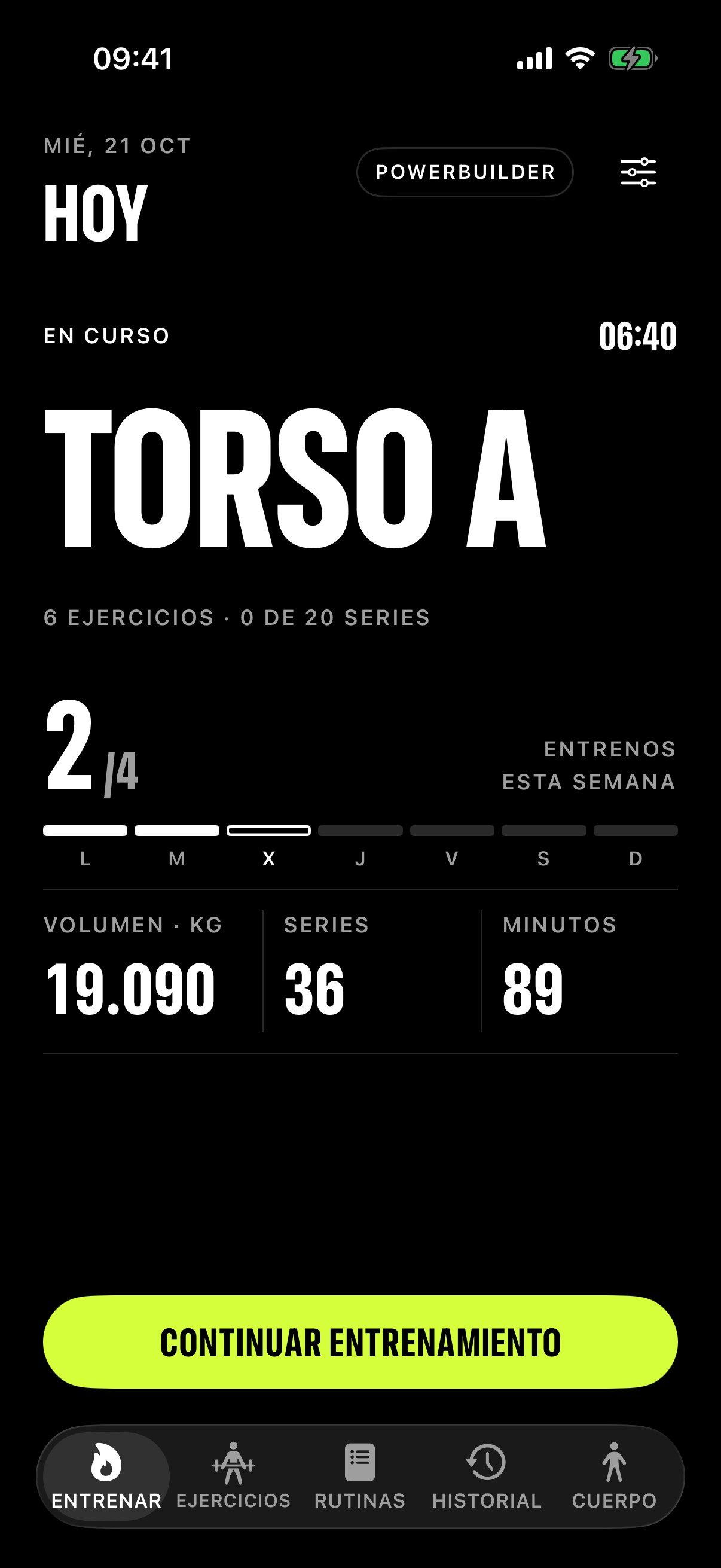 Tu semana y la sesión en curso